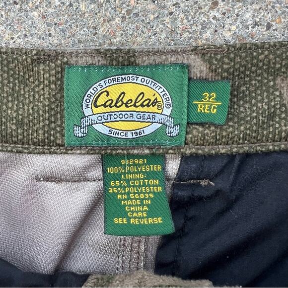 Cabelas Microtex Classic Cargo Pants Outfitter Camo Green Gray Men’s Size 32 Reg - Picture 5 of 8